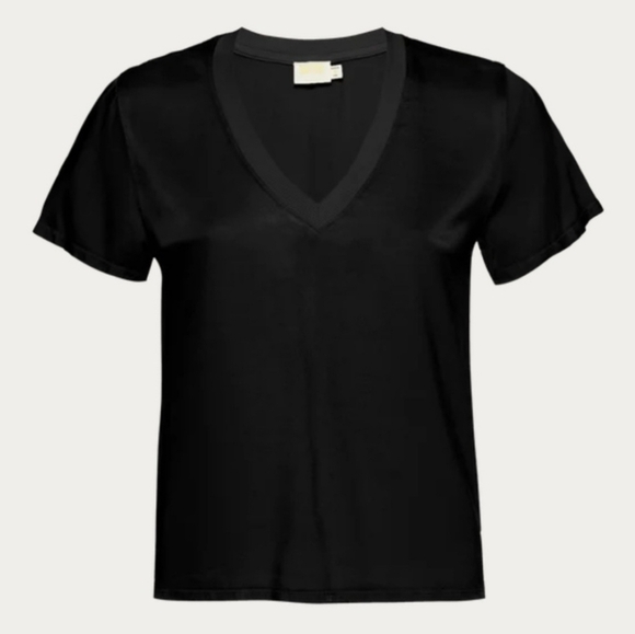 Nation LTD Satin Viscose V-neck Tee Large *Flaw - Picture 14 of 16